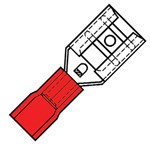 Klemko gedeeltelijk geisoleerde vlakstekerhuls - SP 1507 FL - 19 A - 0.34-1.66 mm² - easy entry - rood