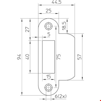 Nemef sluitplaat pa635/12 verz. rond korte lip