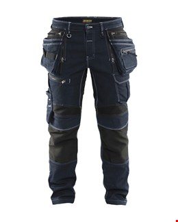 Blåkläder X1900 werkbroek denim stretch blauw/zwart maat 58
