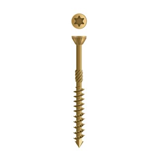 Dynaplus glaslatschroef [200x] - AR-BRONZE - platkop-75° - TX-15 - 3.5x40/22mm