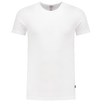 Tricorp T-Shirt elastaan slim fit V-hals - Casual - 101012 - wit - maat XS