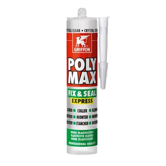 Griffon montagelijm - PolyMax Fix & Seal Express - 300 gram koker - Crystal Clear