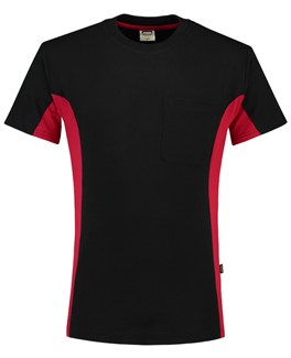 Tricorp T-shirt Bi-Color - Workwear - 102002 - zwart/rood - maat XS