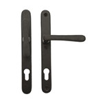 Dauby veiligheidsgarnituur knop/kruk - Pure PHL + PHT - verouderd ijzer zwart - profielcilinder 92 mm
