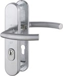 Hoppe veiligheidsbeslag kruk/kruk - SKG*** met kerntrek - Trondheim - PC 72 - deurdikte 52/57mm - RVS