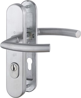 Hoppe veiligheidsbeslag kruk/kruk - SKG*** met kerntrek - Trondheim - PC 72 - deurdikte 52/57mm - RVS