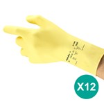 Ansell AlphaTec® 87-086 rubberen werkhandschoenen geel maat 9/L - 12 paar