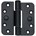 BSW glijlagerscharnier - 818 Allround - 89x89x3 mm - afgerond - zwart