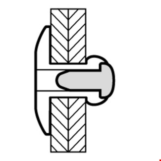 Blindklinknagel GBK - Alu/Staal - 1032 - 4.8x12x14mm
