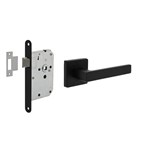 Intersteel Deurbeslag set Loopslot zwart met Deurkruk Hera op rozet Zwart