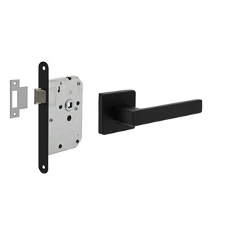 Intersteel Deurbeslag set Loopslot zwart met Deurkruk Hera op rozet Zwart