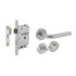 Intersteel deurbeslag set - toilet-/badkamersluitingslot  63/8 mm wit - deurkruk recht - RVS geborsteld