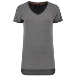 Tricorp T-Shirt V-hals dames - Premium - 104006 - steen grijs - XL