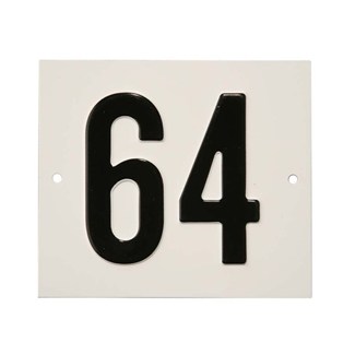 Besbo huisnummerplaat - Nr. 64 - aluminium