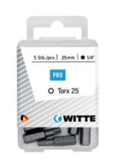Witte torx bit [5x] - 1/4'' - T 15 - 25 mm 