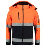 Tricorp softshell jack - Bi-color - Safety - 403007 - fluor oranje/marine blauw - maat XL