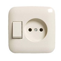 Busch-Jaeger combi inbouw wandcontactdoos - enkel met schakelaar - 4045056 - crème