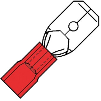 Klemko gedeeltelijk geisoleerde vlaksteker - SP 1507 H - 19 A - 0.34-1.66 mm² - easy entry - rood