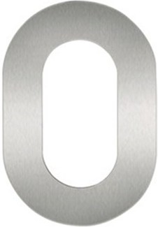 Artitec huisnummer - nr. 0 - blinde bevestiging - RVS - mat geborsteld - 120 mm