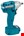 Makita instelbare slagmoersleutel - DTWA070Z - 14,4 V - 65 Nm - excl. accu en lader - in doos