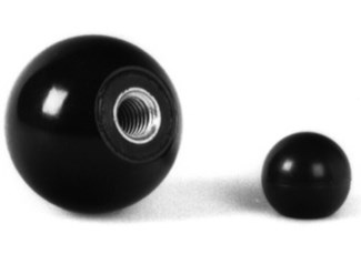 Kogelknop zwart, met draadgat