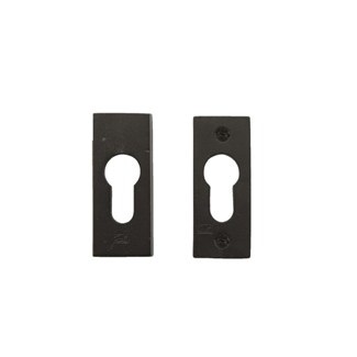 Dauby veiligheidsrozet - Pure - verouderd ijzer zwart - 30x68 mm - rechthoekig