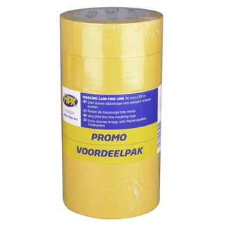 HPX afplak-masking tape - type 4400 - 5+1 gratis voordeelpak