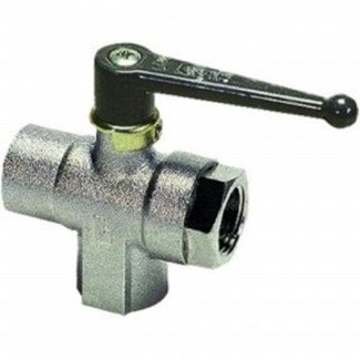Legris - Kogelkraan Mini- messing vernikkeld - 3-weg - 1/8" - binnen/binnen/binnen - DN4 - L Boring - 0482.04.10