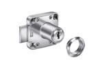 Achter-oplegslot - klep - voor deuren - penmaat: 25mm - zamak - vernikkeld (excl. inzetcilinder) - A310536