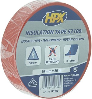 HPX PVC isolatietape VDE - rood - 19mm x 20m