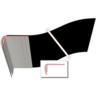 illbruck ME533 PVC Lateislabbe ZDP - 30 cm x 25 m - grijs hoekprofiel - zwarte folie