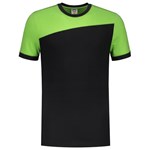 Tricorp 102006 T-shirt bicolor Naden - zwart/lime - maat L