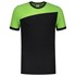 Tricorp 102006 T-shirt bicolor Naden - zwart/lime - maat L