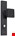 HMB veiligheidsbeslag knop/kruk - SKG*** met kerntrekbeveiliging - M-line Noir rechthoekig - PC 92 - zwart 