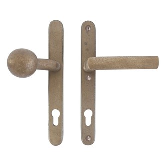 Dauby veiligheidsbeslag knop/kruk - Pure TOP + PH1930 - ruw brons - profielcilinder 92 mm