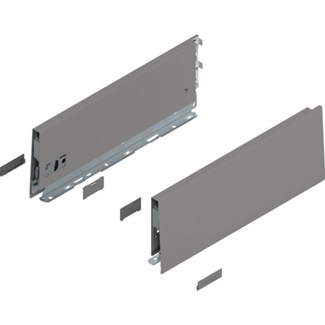 Blum MERIVOBOX zijkant K-hoogte, R+L, 350mm Kleur: indium grijs