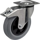Colson zwenkwiel rubber met rem 200 mm - 200 kg 