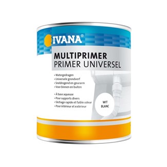 Ivana multiprimer - watergedragen - wit - 0,75 l - kunststof/PVC