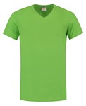 Tricorp T-shirt V-hals fitted - Casual - 101005 - limoen groen - maat XS