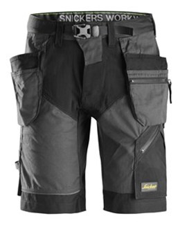 Snickers Workwear korte werkbroek - 6904 - zwart/grijs - maat 52