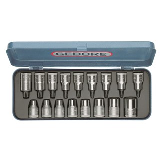 GEDORE dopsleutel-schroevendraaierset - 1/2" - TORX - in stalen cassette