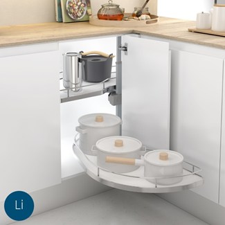 Menage confort dolphin II compact zwenkplateau-set links 450mm wit/chroom