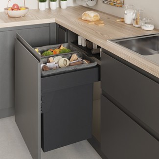 Menage confort afvaleenheid f=400mm 1x42l b362-368xh555xd500mm antraciet