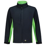 Tricorp softshell jack - Bi-Color - Workwear - 402002 - marine blauw/limoen groen - maat S