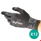 Ansell HyFlex® 11-840 werkhandschoenen zwart maat 6/XS - 12 paar
