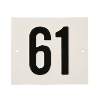 Besbo huisnummerplaat - Nr. 61 - aluminium