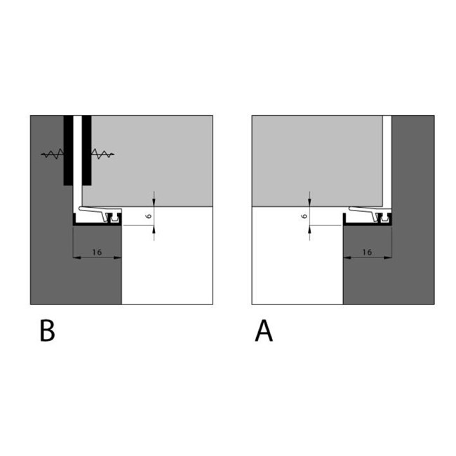 Ellen inbouw tochtprofiel AIB 3N XL 3000 mm aluminium
