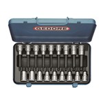 GEDORE dopsleutel-schroevendraaierset - 1/2" - T20-60 - in stalen cassette - 18-delig