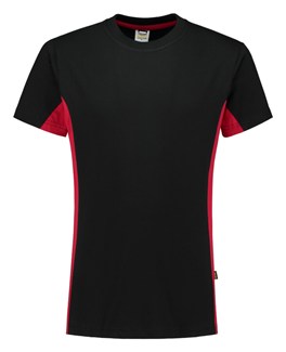 Tricorp 102004 T-Shirt Bicolor zwart/rood - maat S
