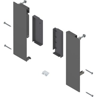 Blum Fronthouder R+L MERIVOBOX Binnenlade E met reling inclusief afdekkappen en toebehoren Kleur: orion grijs